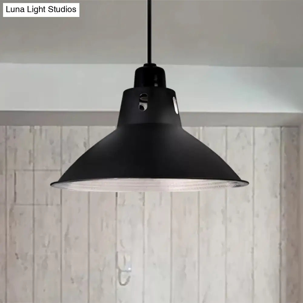 Farmhouse Metallic Black Pendant Light For Dining Tables - 14’/16’ Bowl Design