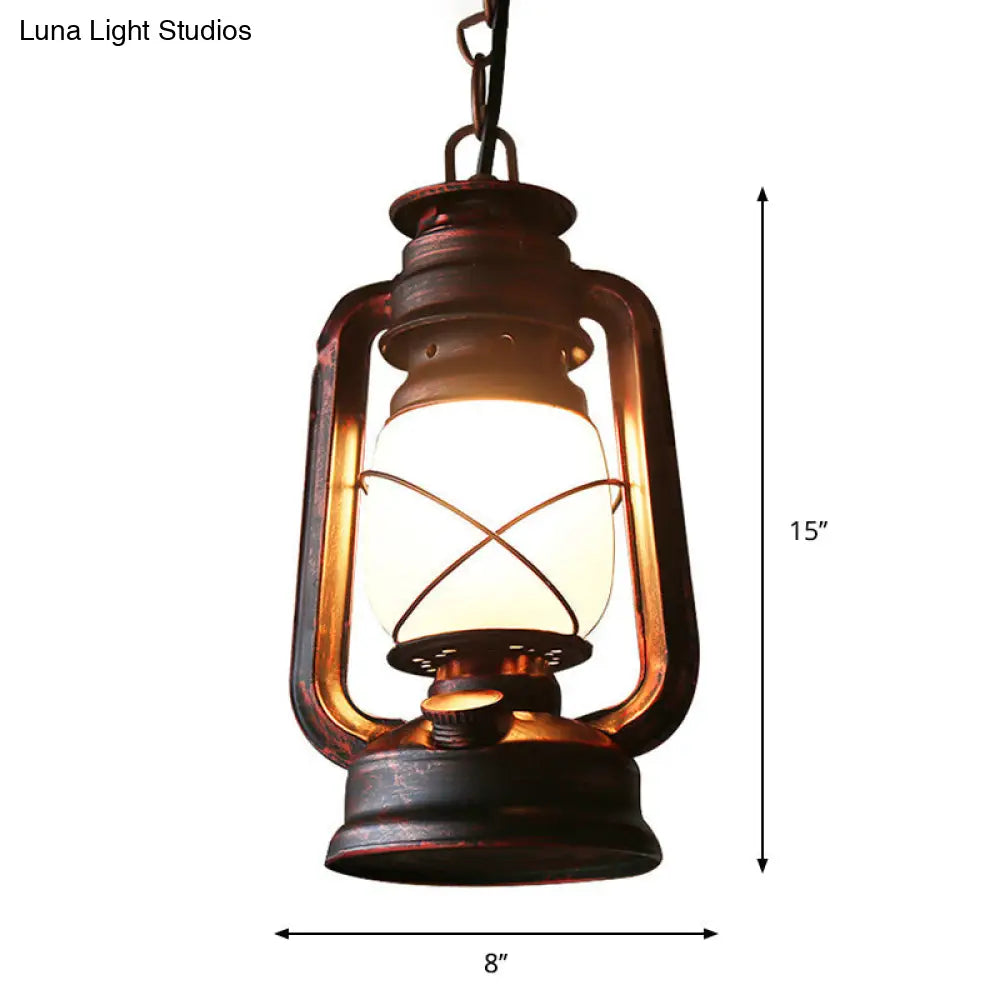 Copper Farmhouse Pendant Light With Milk Glass Shade And 1 Bulb - Sizes 5.5 7 Or 8 Wide