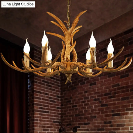 Farmhouse Resin Chandelier Pendant Light With Bare Tree Branch Design Perfect For Restaurants