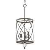 Farmhouse Trellis Cage Ceiling Chandelier With Hanging Chain - Classic Metal Light Black