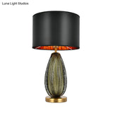 Federica - Vintage 1-Light Melon Table Lamp Ideas Hand-Worked Green Bubble Glass Night Lighting