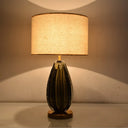 Federica - Vintage 1-Light Melon Table Lamp Ideas Hand-Worked Green Bubble Glass Night Lighting