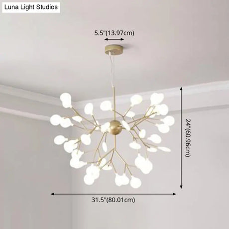 Firefly-Inspired Chandelier With Frosted Acrylic Shade - Perfect For Modern Living Rooms