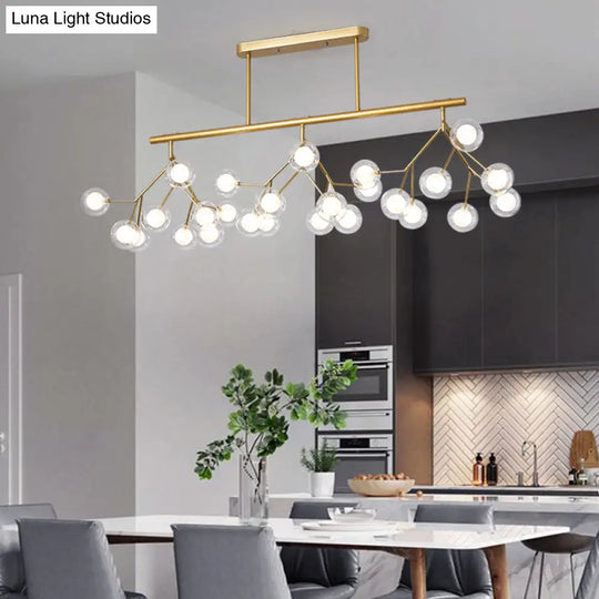 Firefly Island Pendant Light: Elegant Minimalistic Acrylic Lamp For Restaurants (27-Head Suspension)