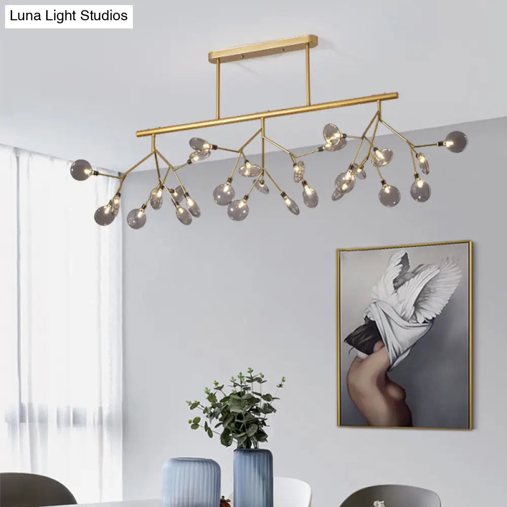 Firefly Island Pendant Light: Elegant Minimalistic Acrylic Lamp For Restaurants (27-Head Suspension)