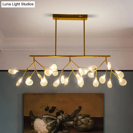 Firefly Led Island Pendant Light: Modern Acrylic Linear Lamp For Dining Room Ceiling