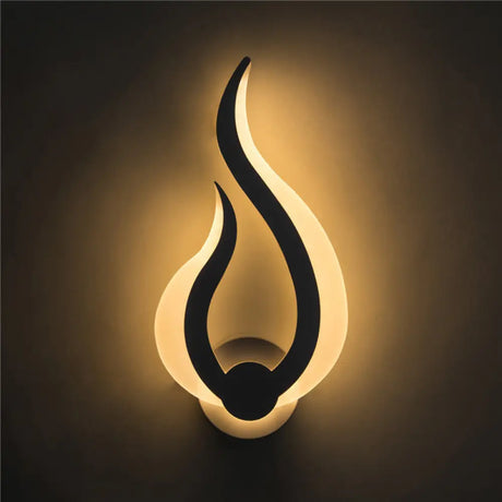 Flame Shaped Led Wall Mounted Light - Decorative Acrylic Sconce For Corridors (White) White /