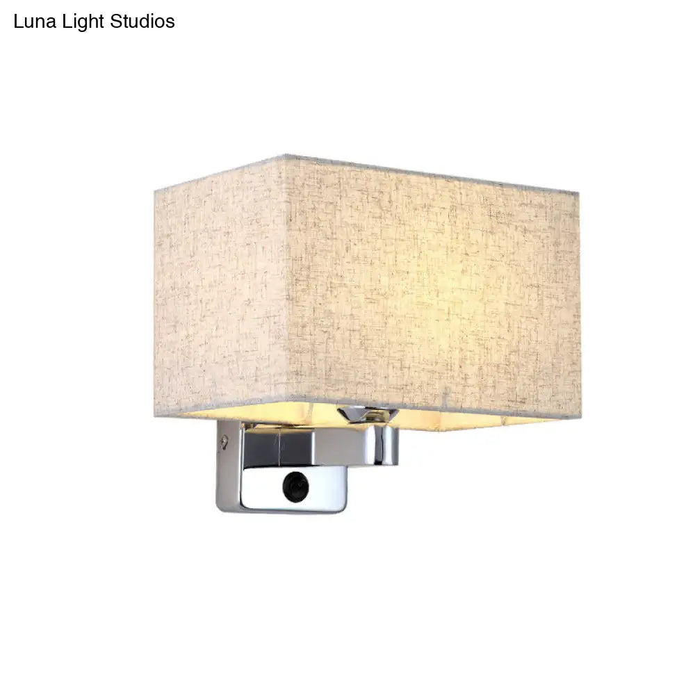Flaxen Rectangular Shade Wall Lamp - Simple Style For Living Room Lighting