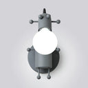Flexible Giraffe Kids Bedside Wall Light: Metal Cartoon Reading Lamp With Bare Bulb Design Grey