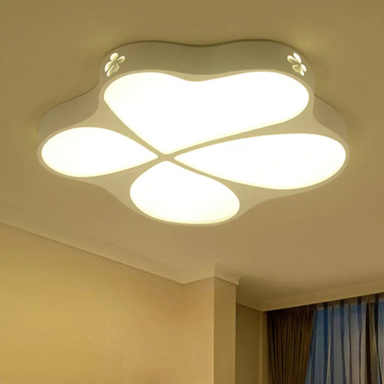 Floral Acrylic Ceiling Mount Light: Elegant Contemporary Lamp In White Finish / 21’