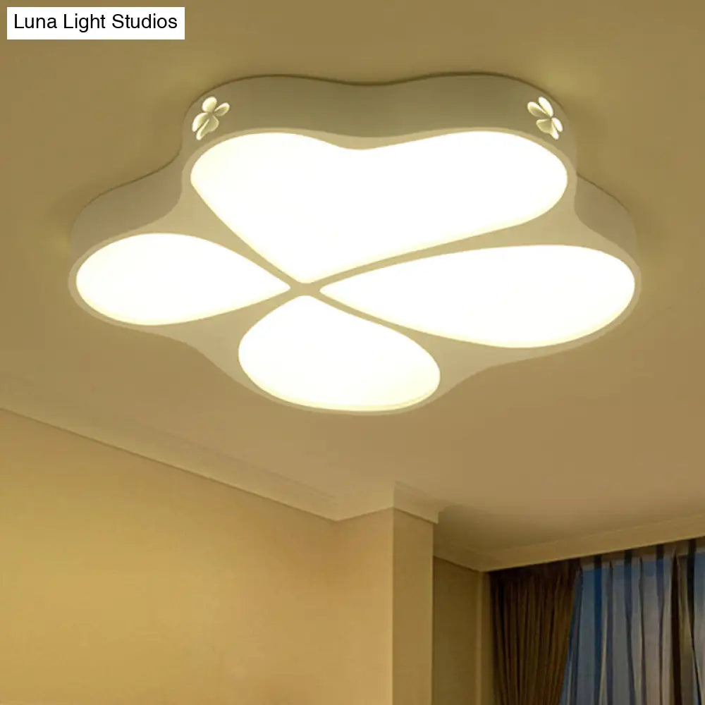 Floral Acrylic Ceiling Mount Light: Elegant Contemporary Lamp In White Finish / 21