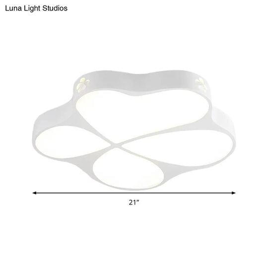 Floral Acrylic Ceiling Mount Light: Elegant Contemporary Lamp In White Finish