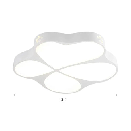 Floral Acrylic Ceiling Mount Light: Elegant Contemporary Lamp In White Finish