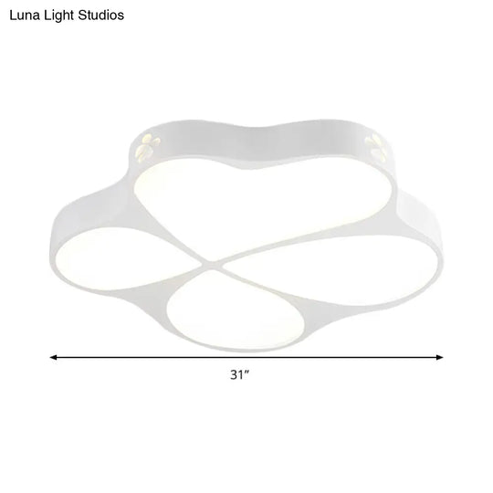 Floral Acrylic Ceiling Mount Light: Elegant Contemporary Lamp In White Finish