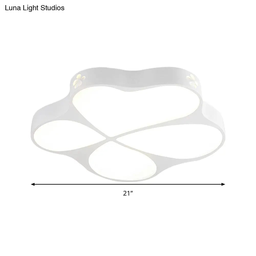 Floral Acrylic Ceiling Mount Light: Elegant Contemporary Lamp In White Finish