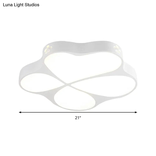Floral Acrylic Ceiling Mount Light: Elegant Contemporary Lamp In White Finish