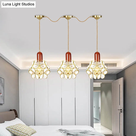 Floral Cluster Pendant Light - Metal Gold 3/5/7 Heads Tradition Series Hanging Ceiling Lamp