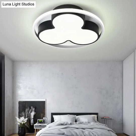 Flower Ceiling Mount Led Light For Child Bedroom - Nordic Style Acrylic Lamp Black / 16