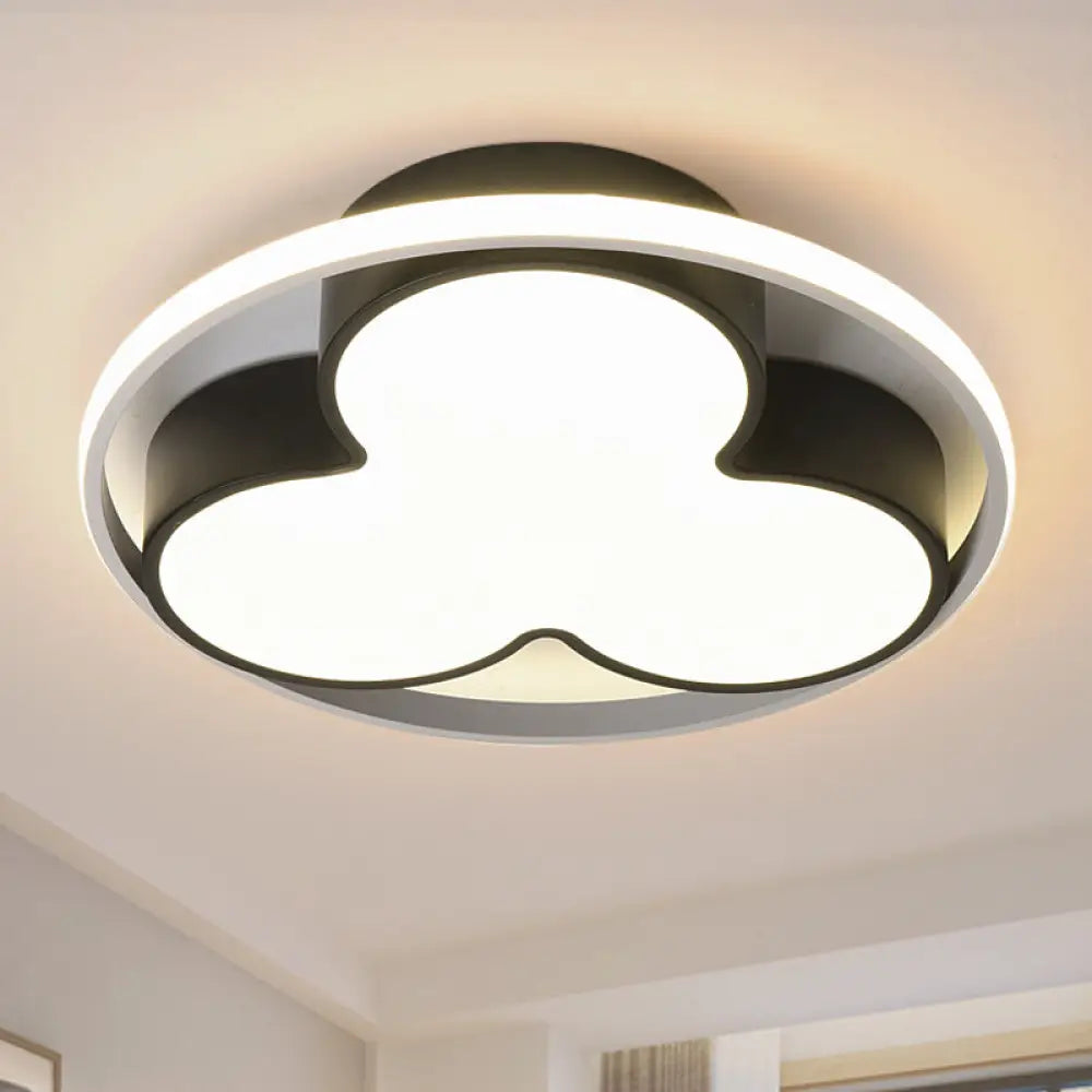 Flower Ceiling Mount Led Light For Child Bedroom - Nordic Style Acrylic Lamp Black / 19.5’