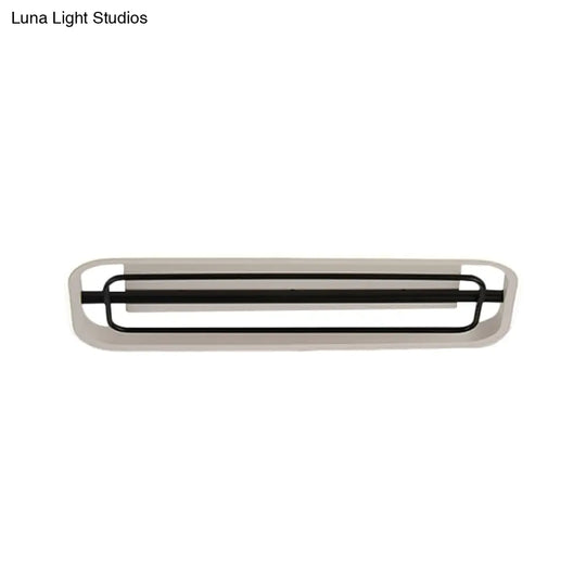 Flush Mounted Led Ceiling Light In Modern Metallic Black & White/Black Gold 16’/23.5’ Length