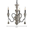 French Country Resin Candlestick Chandelier - Elegant Hanging Lamp For Dining Room In Black-Grey 3 /