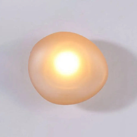 Frosted Glass Cobblestone Wall Sconce: Art Deco 1-Light Mount For Living Room Amber / Globe
