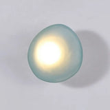 Frosted Glass Cobblestone Wall Sconce: Art Deco 1-Light Mount For Living Room Blue / Globe