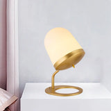Frosted Glass Small Desk Lamp - Pinecone Post Modern Brass Finish
