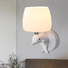 Frosted Glass Urn Wall Sconce - Modern White Finish For Study Room 1 /