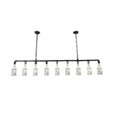 Frosted White Glass Island Lamp - Loft Style Black Wine Bottle Design Perfect For Restaurants