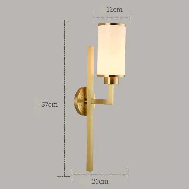 Applique murale en cuivre complet Simple classique chambre LED tête TV fond mur cage d'escalier applique murale en cuivre