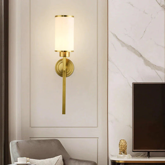 Applique murale en cuivre complet Simple classique chambre LED tête TV fond mur cage d'escalier applique murale en cuivre