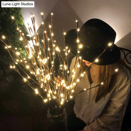 Modern Led Black Branching Nightstand Light For Living Room