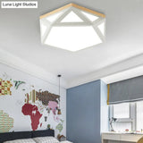 Geometric Acrylic Led Flush Light With Multiple Sizes And Color Options For Bedroom Ceiling -