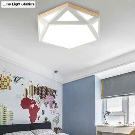 Geometric Acrylic Led Flush Light With Multiple Sizes And Color Options For Bedroom Ceiling -