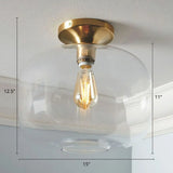 Geometric Glass Flushmount Light - Sleek And Simple Ceiling Fixture For Balcony More Gold / F