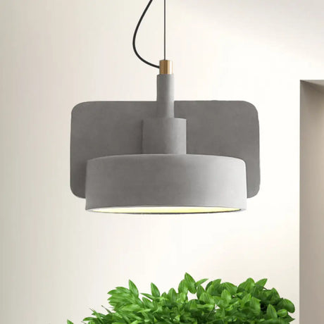 Geometric Industrial Cement Pendant Light - Grey/Beige/Pink 1-Light 6’/8’/9’W Grey / 9’