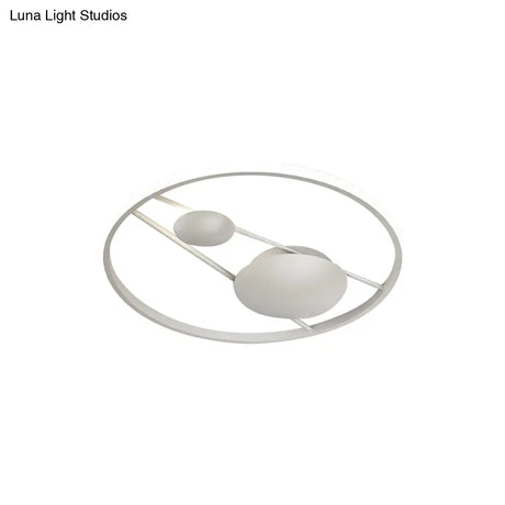 Geometric Led Ceiling Light Fixture Nordic Modern Flush Mount Lamp - 16’/19.5’ In Black/White