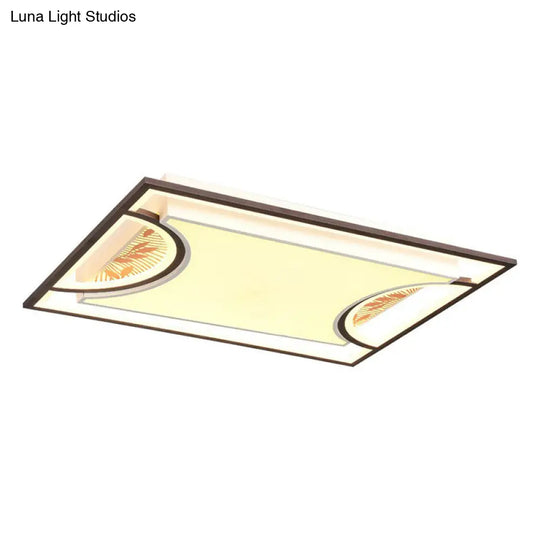 Geometric Led Flush Mount Ceiling Light In Coffee - Simplicity For Living Room