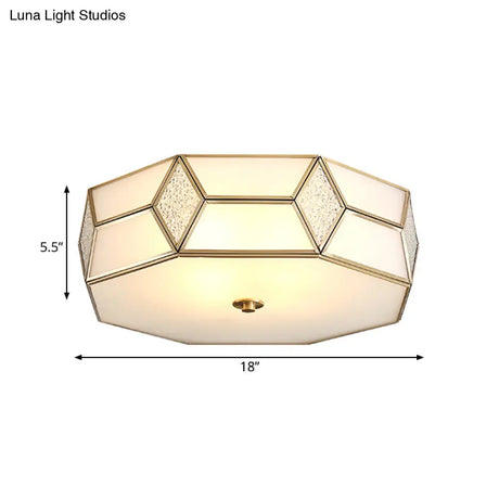 Geometrical Flush Mount Traditional White Glass Chandelier - Wide Options 2/3 Bulbs
