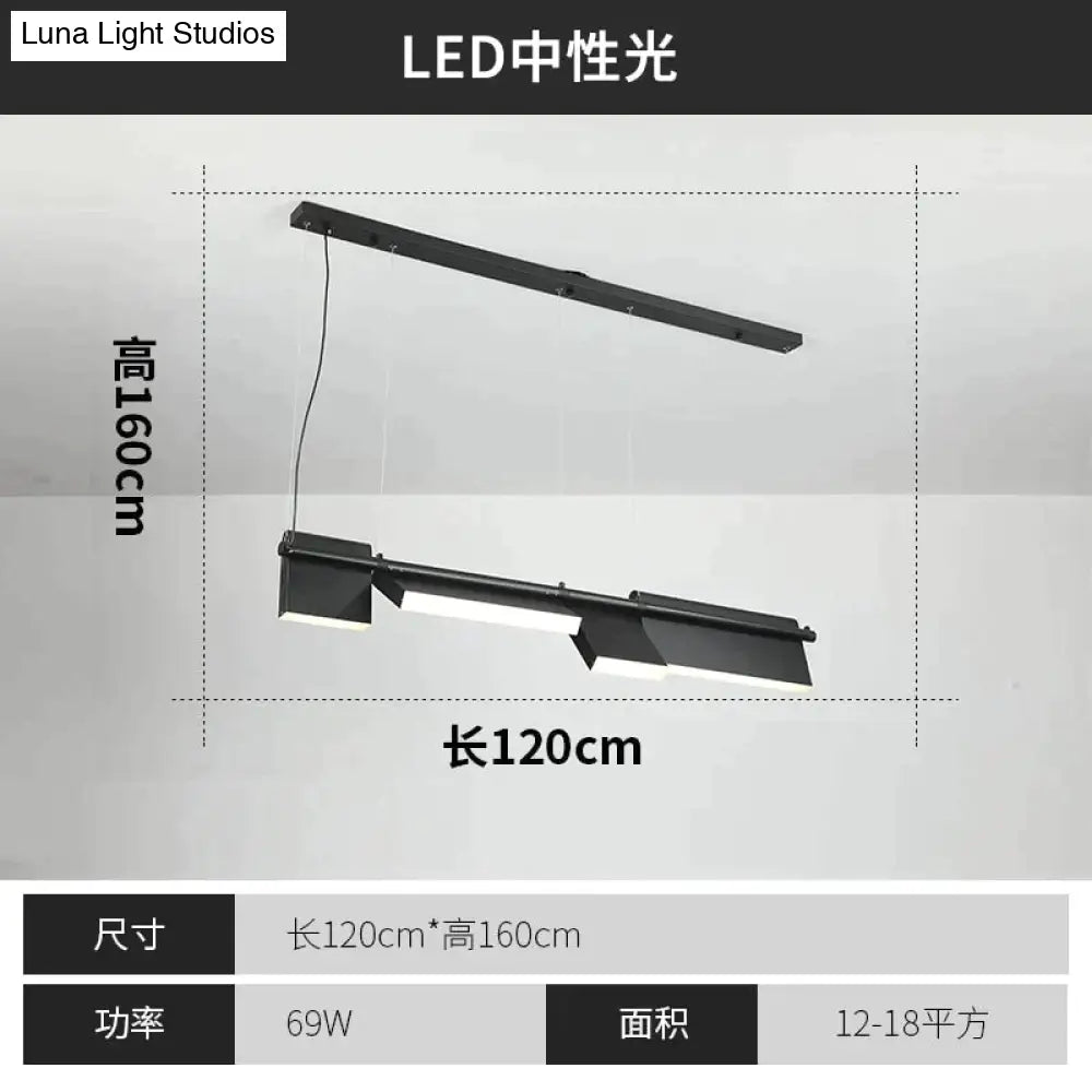 Giada - Simple Modern Black Led Chandelier Light