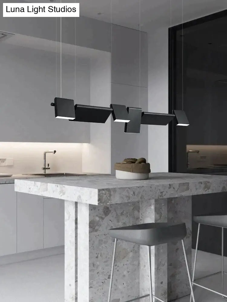 Giada - Simple Modern Black Led Chandelier Light