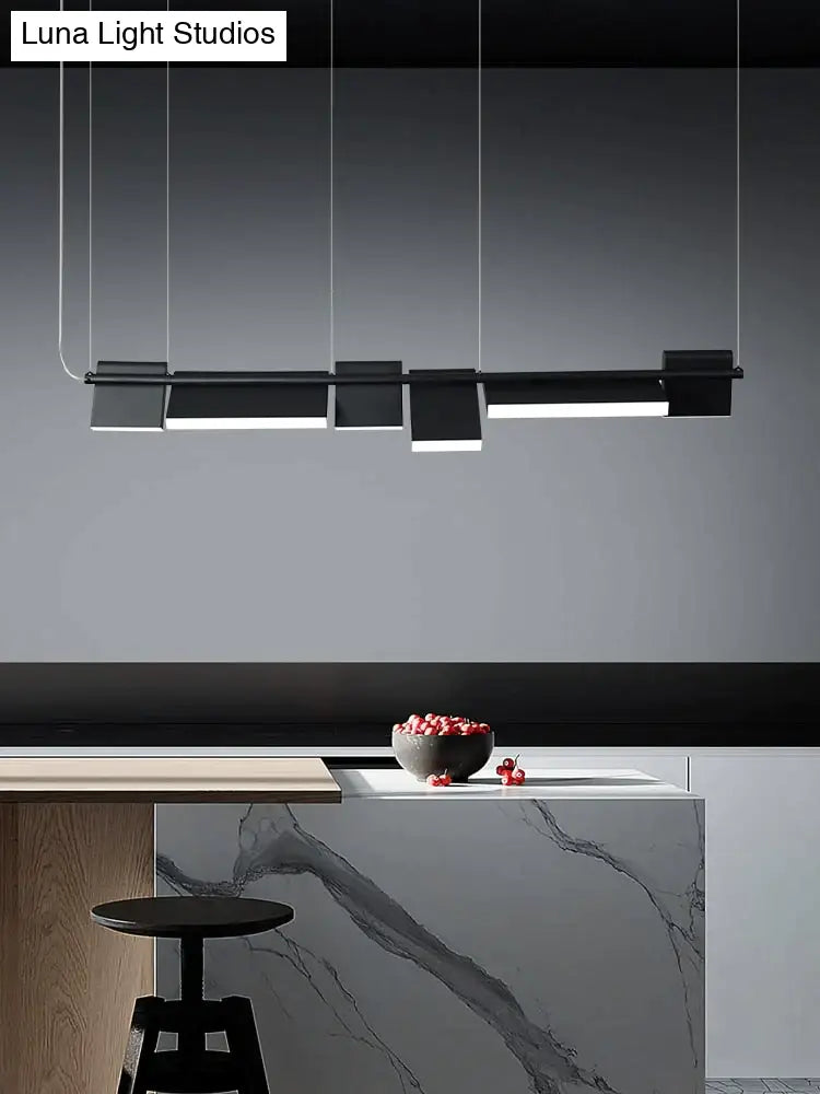 Giada - Simple Modern Black Led Chandelier Light