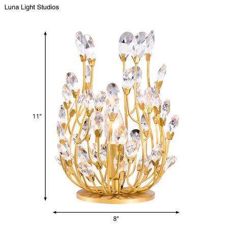 Giorgia - 1 Head Table Lamp With Swirled Arm Crystal Teardrops