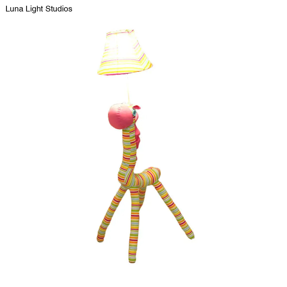 Giraffe Stripe Floor Lamp - 1 Light Multi-Colored Cartoon Design For Living Rooms