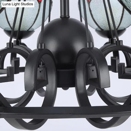 Glamorous Tiffany Chandelier With Frosted Glass Suspension And Multiple Sizes: 3 6 Or 8 Lights In
