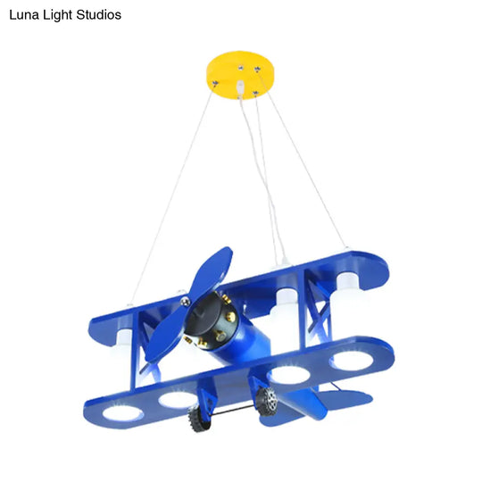 Glider Shape Pendant Light - Cool Metal Hanging With 4 Lights For Kindergarten And Cloth Shop