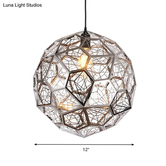Global Suspension Lighting Pendant Lamp - Bulb Rural Silver/Gold Finish For Restaurants 10/12/16 W