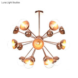 Globe Dining Room Semi Flush Mount Light With White/Clear/Smoke Grey Glass - 9/12/15 Lights
