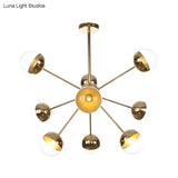 Globe Dining Room Semi Flush Mount Light With White/Clear/Smoke Grey Glass - 9/12/15 Lights